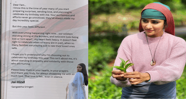 ಯುದ್ದದ ಕಾರ್ಮೋಡ, ಈ ಬಾರಿ ಹುಟ್ಟುಹಬ್ಬ ಆಚರಿಸಿಕೊಳ್ಳಲ್ಲ ಎಂದು ಪತ್ರ ಬರೆದ ಸಂಗೀತ ಶೃಂಗೇರಿ