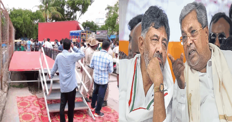 ಮಳೆಹಾನಿ ಪ್ರದೇಶಕ್ಕೆ ಭೇಟಿ ನೀಡುವ ಸಿಎಂ-ಡಿಸಿಎಂಗೆ ರೆಡ್​ ಕಾರ್ಪೆಟ್​ ಸ್ವಾಗತ: ಸ್ಥಳೀಯರಿಂದ ಆಕ್ರೋಶ