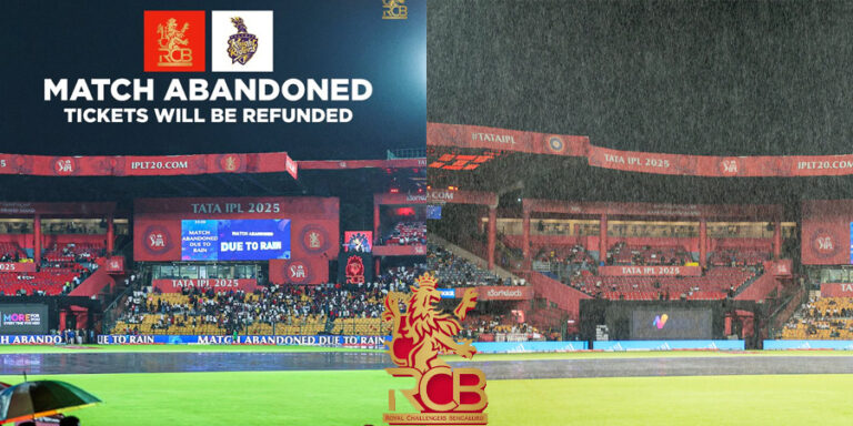 ಆರ್​ಸಿಬಿ-ಕೆಕೆಆರ್​ ಪಂದ್ಯ ರದ್ದು: ಟಿಕೆಟ್​ ಹಣ ಮರುಪಾವತಿಸಲು ಫ್ರಾಂಚೈಸಿ ನಿರ್ಧಾರ