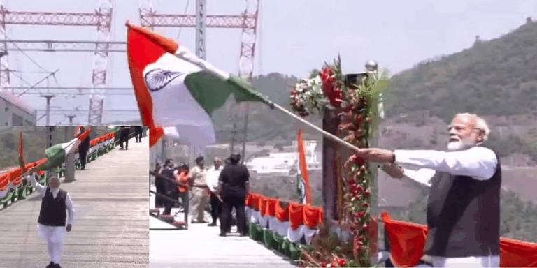 ವಿಶ್ವದ ಅತಿ ಎತ್ತರದ ರೈಲ್ವೇ ಸೇತುವೆ ಉದ್ಘಾಟಿಸಿದ ಮೋದಿ; ಕಾಶ್ಮೀರದಲ್ಲಿ ರಾರಾಜಿಸಿ ತಿರಂಗ