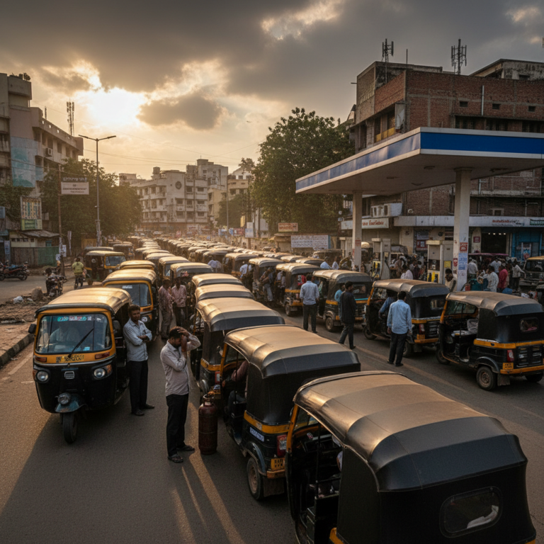ಬೆಂಗಳೂರಿನಲ್ಲಿ LPG ಕೊರತೆ: ಆಟೋ ಚಾಲಕರಿಗೆ ಸರತಿ ಸಾಲು, ಕಡಿಮೆ ಸವಾರಿ, ಆದಾಯ ಕುಸಿತ