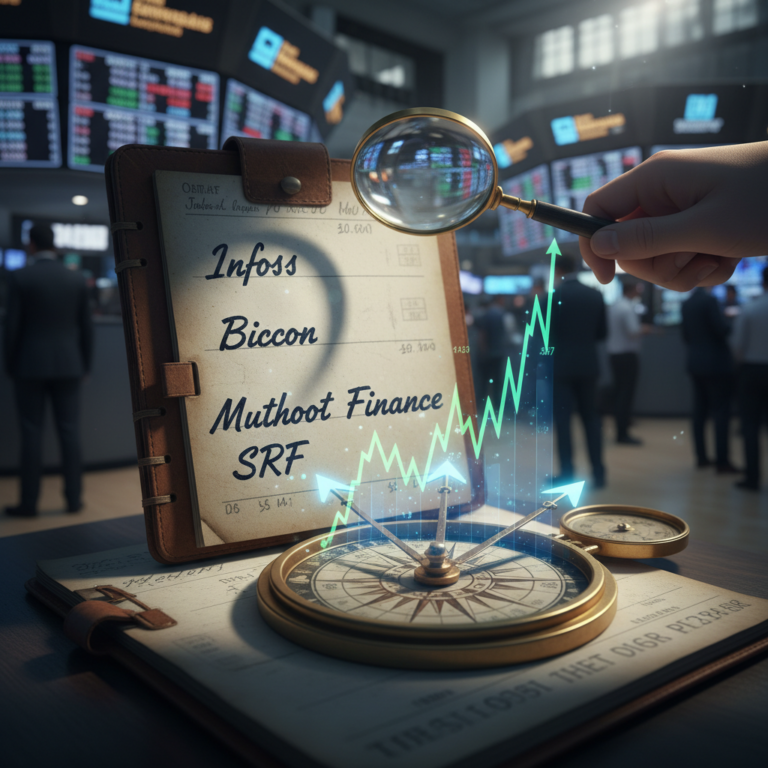 ಗಮನಿಸಬೇಕಾದ ಷೇರುಗಳು: ಈ ಮೂರು ಅಂಶಗಳು ಮಾರುಕಟ್ಟೆಯ ಚಲನೆಯನ್ನು ನಿರ್ಧರಿಸುತ್ತವೆ; ಇನ್ಫೋಸಿಸ್, ಬಯೋಕಾನ್, ಮುತ್ತೂಟ್ ಮತ್ತು ಎಸ್‌ಆರ್‌ಎಫ್ ಸೇರಿದಂತೆ ಈ ಷೇರುಗಳ ಮೇಲೆ ಕಣ್ಣಿಡಿ.