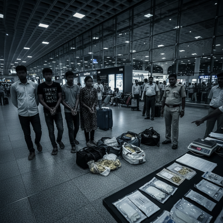 ಖಾಸಗಿ ಭಾಗಗಳಲ್ಲಿ 5 ಕೋಟಿ ರೂ. ಮೌಲ್ಯದ ಚಿನ್ನ ಅಡಗಿಸಿ ಸಾಗಾಟ: ಬೆಂಗಳೂರು ವಿಮಾನ ನಿಲ್ದಾಣದಲ್ಲಿ ಚಿನ್ನ ಕಳ್ಳಸಾಗಣೆ ಭೇದಿಸಿ 5 ಜನರ ಬಂಧನ