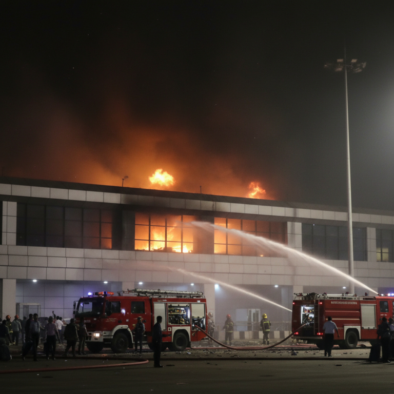 ಮುಂಬೈನ ಛತ್ರಪತಿ ಶಿವಾಜಿ ಮಹಾರಾಜ್ ಅಂತರಾಷ್ಟ್ರೀಯ ವಿಮಾನ ನಿಲ್ದಾಣದ ಟರ್ಮಿನಲ್ 1 ರಲ್ಲಿ ಅಗ್ನಿ ಅವಘಡ