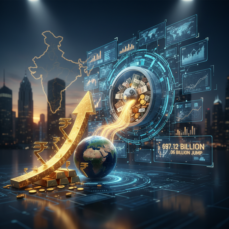 ಭಾರತದ ವಿದೇಶಿ ವಿನಿಮಯ ಸಂಗ್ರಹ 697.12 ಬಿಲಿಯನ್ ಡಾಲರ್‌ಗೆ ಏರಿಕೆ: 9.06 ಬಿಲಿಯನ್ ಡಾಲರ್ ಜಿಗಿತ