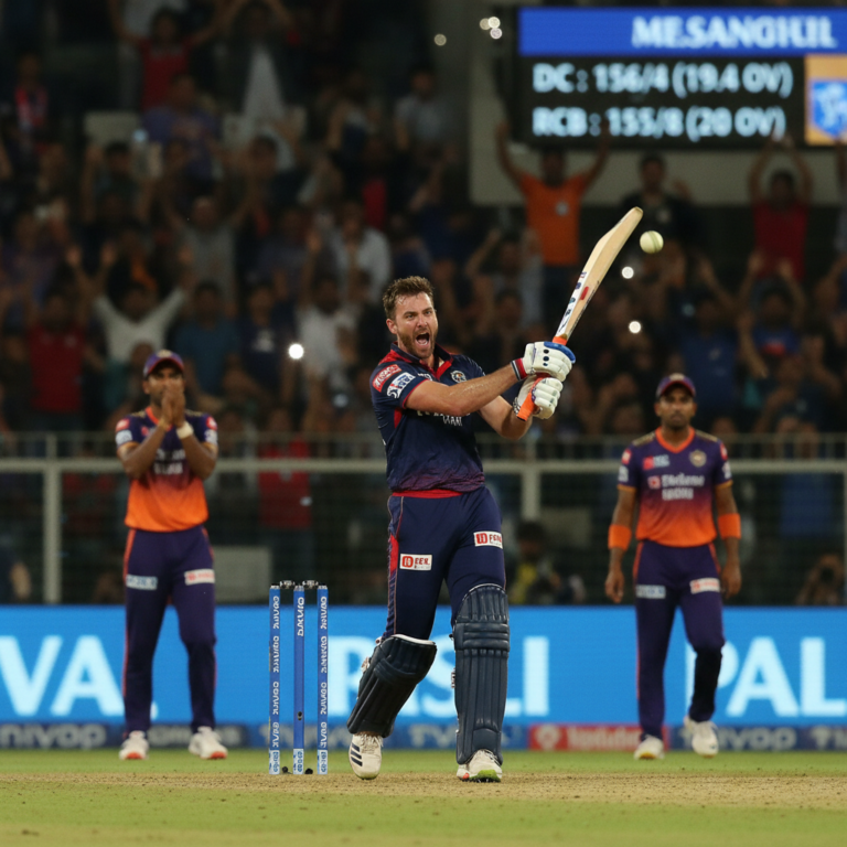 ಮಿಲ್ಲರ್ ಅಬ್ಬರಕ್ಕೆ ಬೆಂಗಳೂರು ತತ್ತರ: ಕೊನೆಯ ಓವರ್‌ನಲ್ಲಿ ಡೆಲ್ಲಿಗೆ 6 ವಿಕೆಟ್‌ಗಳ ರೋಚಕ ಜಯ!