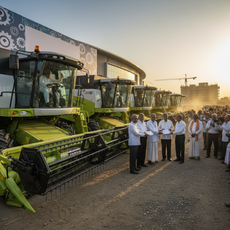 ಮಂಡ್ಯದಲ್ಲಿ ಹೈಟೆಕ್ ಹಾರ್ವೆಸ್ಟರ್ ಹಬ್ ಯೋಜನೆ: ರೈತರಿಗೆ ಕಂಬೈನ್ ಹಾರ್ವೆಸ್ಟರ್ ವಿತರಣೆ