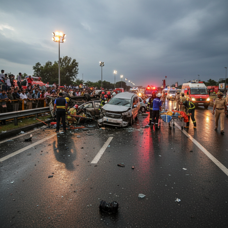 ವಿಜಯನಗರದಲ್ಲಿ ಭೀಕರ ಸರಣಿ ಅಪಘಾತ: ಕ್ಯಾಮೆರಾದಲ್ಲಿ ಸೆರೆಯಾದ ದೃಶ್ಯ, ನಾಲ್ವರ ದುರ್ಮರಣ
