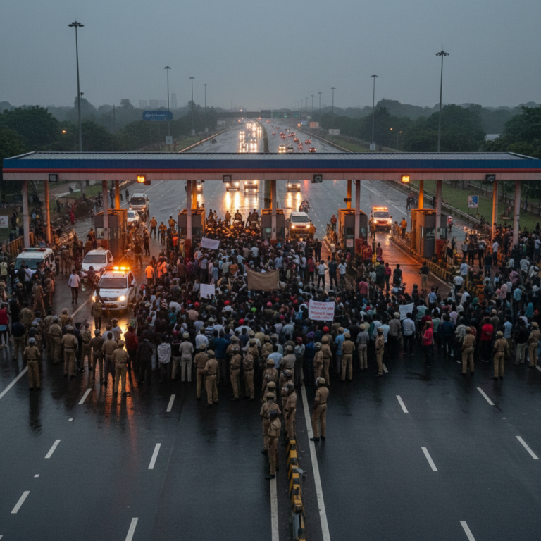 ಸುರಂಗ ಮಾರ್ಗಕ್ಕಾಗಿ ಆಗ್ರಹ: ಚೆನ್ನೈ-ಬೆಂಗಳೂರು ಹೆದ್ದಾರಿಯಲ್ಲಿ ಟೋಲ್ ಪ್ಲಾಜಾಗೆ ಮುತ್ತಿಗೆ ಹಾಕಿದ ನಿವಾಸಿಗಳು