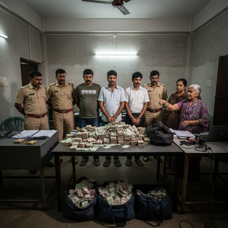 ಬೆಂಗಳೂರಿನಲ್ಲಿ 74 ವರ್ಷದ ವೃದ್ಧೆಗೆ 24 ಕೋಟಿ ರೂ. ಮಹಾವಂಚನೆ: ಆರು ಮಂದಿ ಖದೀಮರ ಬಂಧನ, 4 ಕೋಟಿ ರೂ. ಜಪ್ತಿ