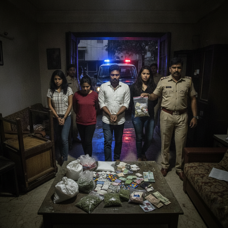 ಬೆಂಗಳೂರಿನಲ್ಲಿ ಭಾರೀ ಡ್ರಗ್ಸ್ ಜಾಲ ಬೇಧಿಸಿದ ಪೊಲೀಸರು: ನಿಷೇಧಿತ ಮಾದಕ ವಸ್ತು ಮಾರಾಟ, ನಾಲ್ವರ ಬಂಧನ